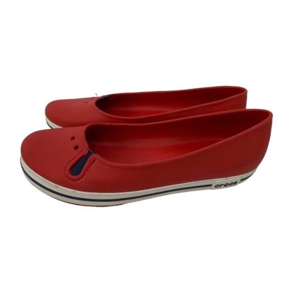 Crocs Crocband Size 10 Ballet Flats Slip On Comfort Shoes Casual Walking Red - Picture 5 of 10